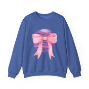 Pink/Purple Planet Wrapped In A Bow Crewneck Sweatshirt