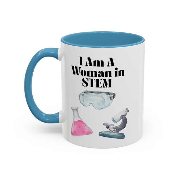 'I Am A Woman In STEM' Scientist Accent Coffee Mug