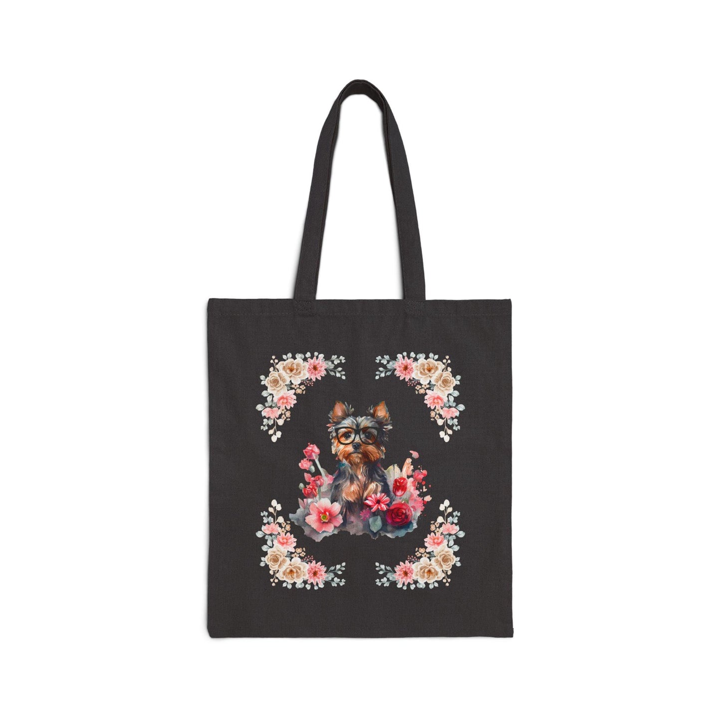 Geeky Goddess Yorkie Cotton Canvas Tote Bag