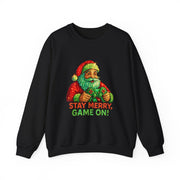 Santa with Game Controller Sweatshirt | Stay Merry Game On Christmas