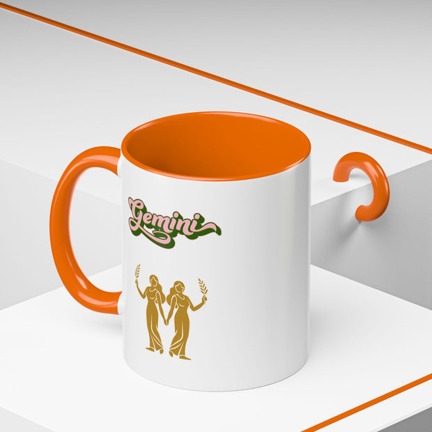 'Gemini' Zodiac Accent Coffee Mug