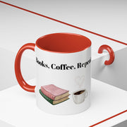 'Books, Coffee, Repeat' Accent Coffee Mug