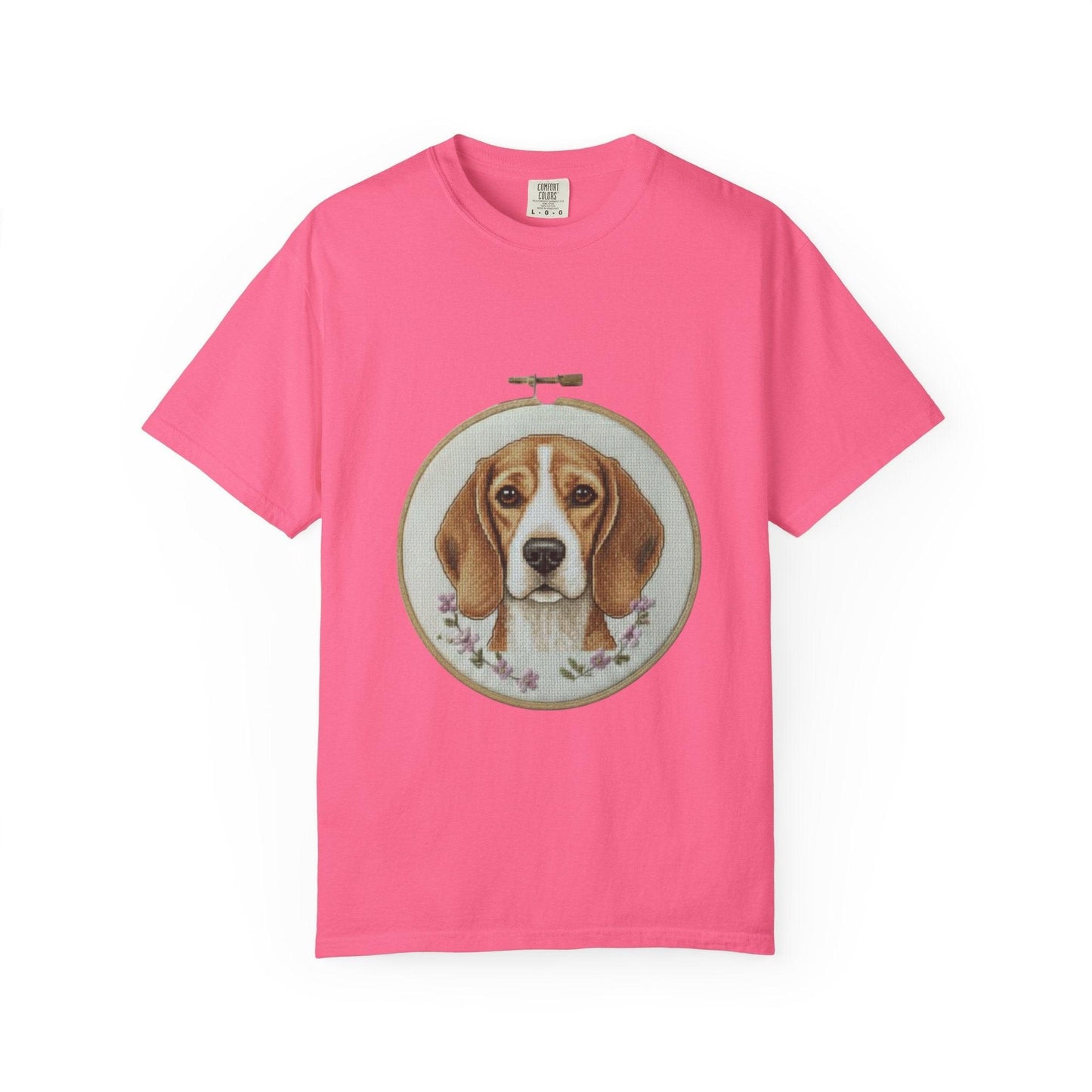 Beagle Portrait Embroidery Hoop T-shirt | Dog Art Tee