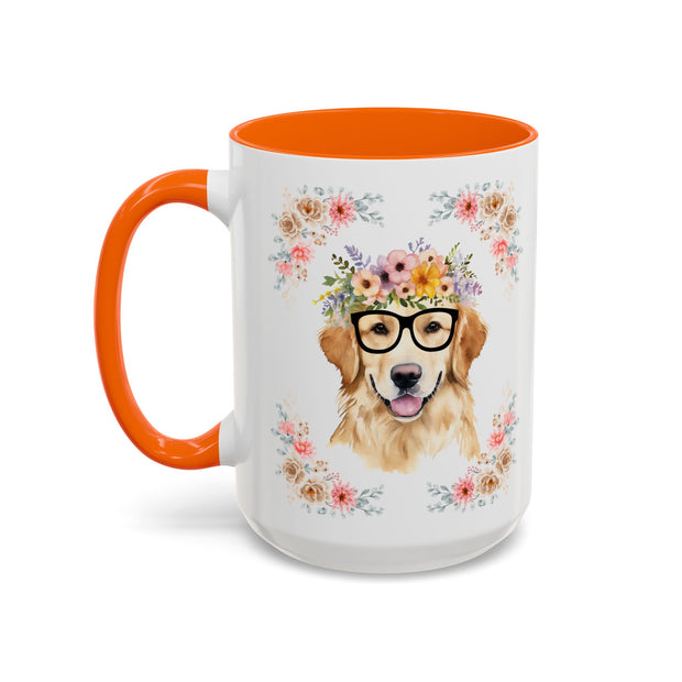 Geeky Goddess Golden Retriever Accent Coffee Mug