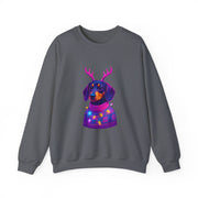 Dachshund Reindeer Sweater Crewneck Sweatshirt | Neon Holiday Dog Art