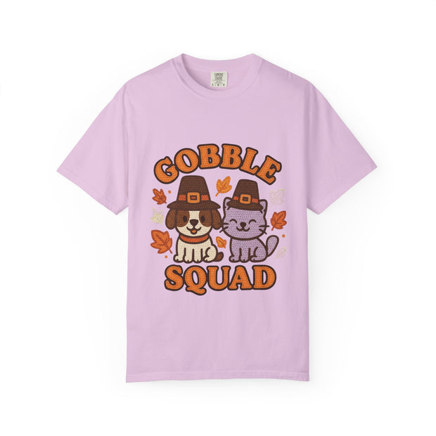 Thanksgiving Gobble Squad T-shirt, Unisex Tee for Pet Lovers, Fall Apparel, Thanksgiving Celebration, Cute Animal Shirt, Seasonal Gift