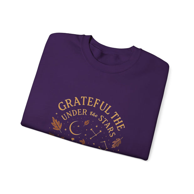 Grateful Under the Stars Sweatshirt - Cozy Unisex Crewneck, Perfect for Fall, Thanksgiving, Gift for Friends, Family