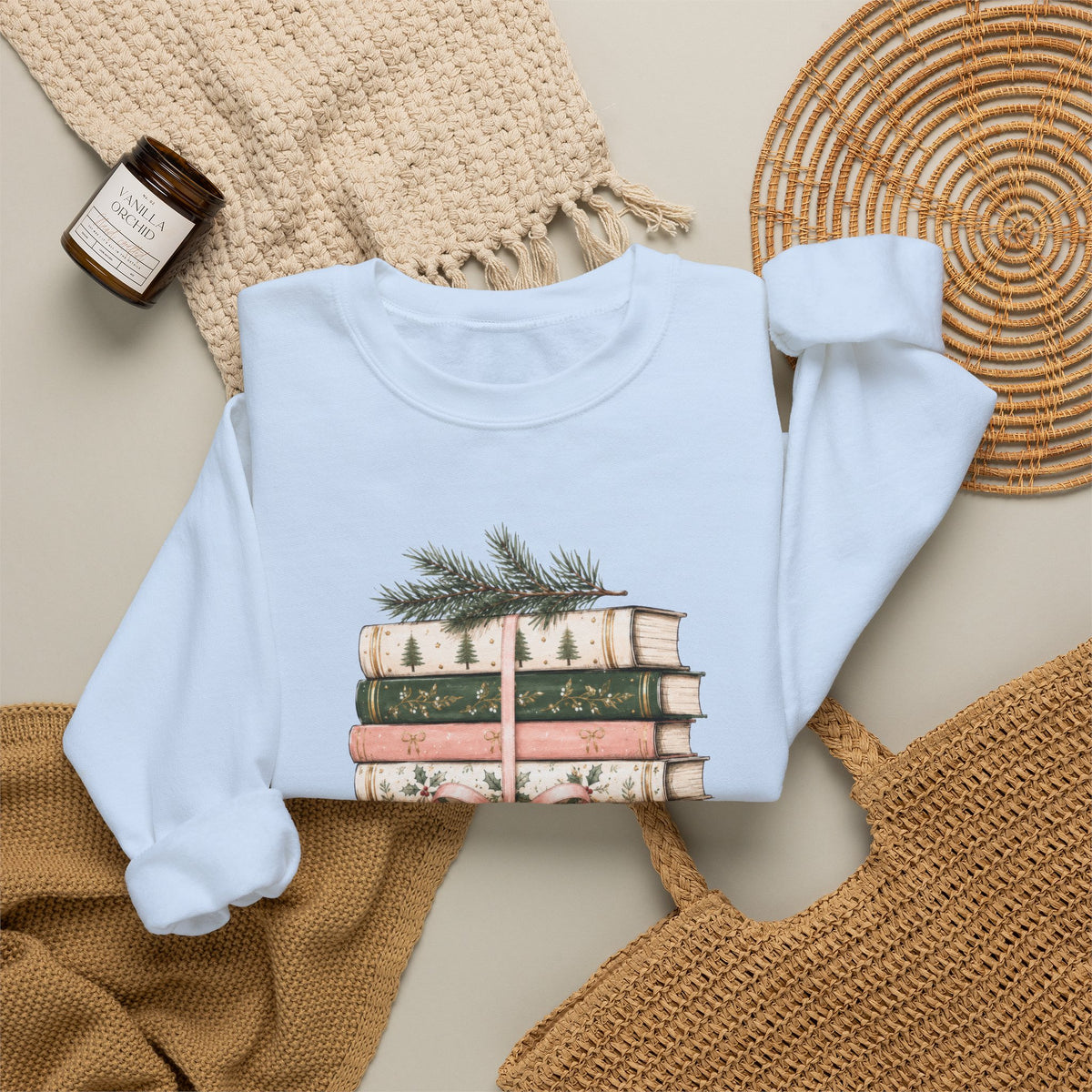 Bookish Christmas Sweatshirt, Christmas Book Lover Crewneck, Cozy Reader Sweater, BookTok Holiday Shirt, Reader Christmas Gift