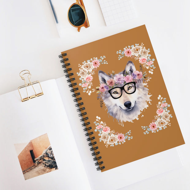 Geeky Goddess Wolf Spiral Notebook