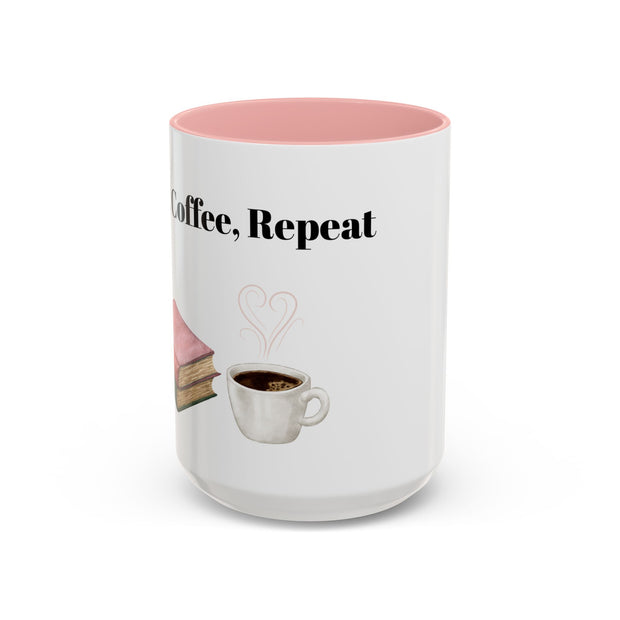 'Books, Coffee, Repeat' Accent Coffee Mug