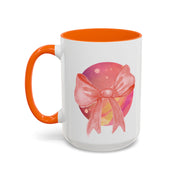 Pink/Yellow Planet Wrapped In A Bow Accent Coffee Mug