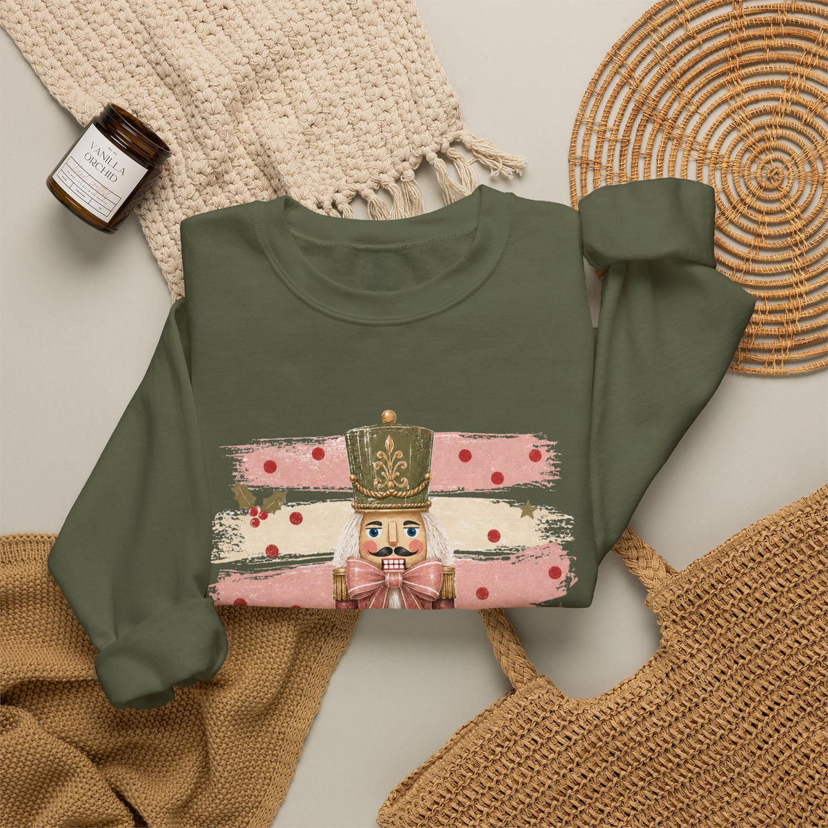 Coquette Nutcracker Sweatshirt, Pink Bow Christmas Crewneck, Nutcracker Christmas Shirt, Girly Holiday Sweatshirt, Vintage Christmas Gift