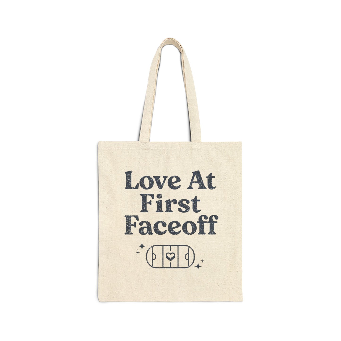 Love At First Faceoff Tote Bag, Hockey Romance Booktok Canvas Tote, Sports Romance Reader Gift Bag