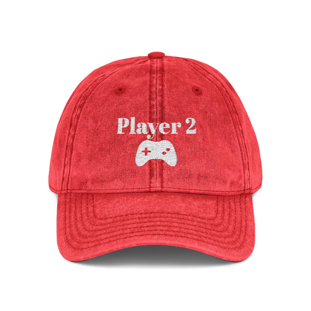 'Player 2' Vintage Embroidered Cap