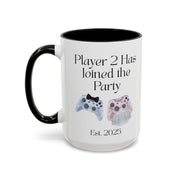 'Player 2 Has Joined The Party' 'Est. 2025' Accent Coffee Mug