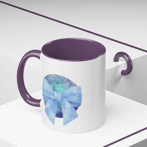 Blue/Green Planet Wrapped In A Bow Accent Coffee Mug