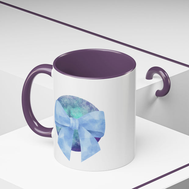 Blue/Green Planet Wrapped In A Bow Accent Coffee Mug