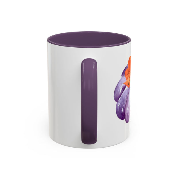Purple Pumpkin Wrapped In A Bow Accent Coffee Mug
