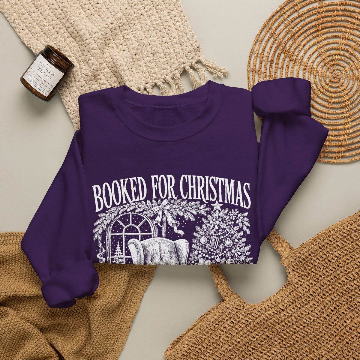 Booked for Christmas Sweatshirt, Book Lover Christmas Crewneck, Cozy Reader Sweater, Bookish Holiday Shirt, BookTok Christmas Gift
