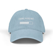 'Loading...Please Wait' Denim Embroidered Cap