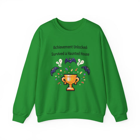 'Achievement Unlocked: Survived A Haunted House' Unisex Crewneck Sweatshirt