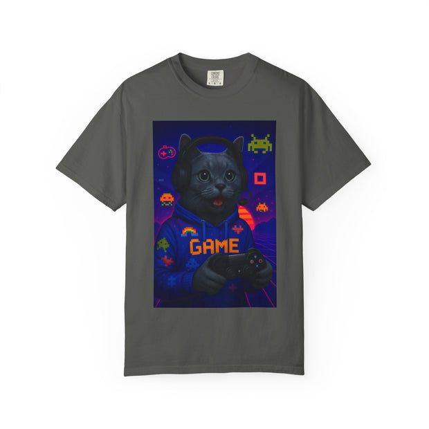 Game On Dark Gray Cat T-shirt