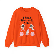 "I Am A Woman in STEM" Astronaut Unisex Crewneck Sweatshirt