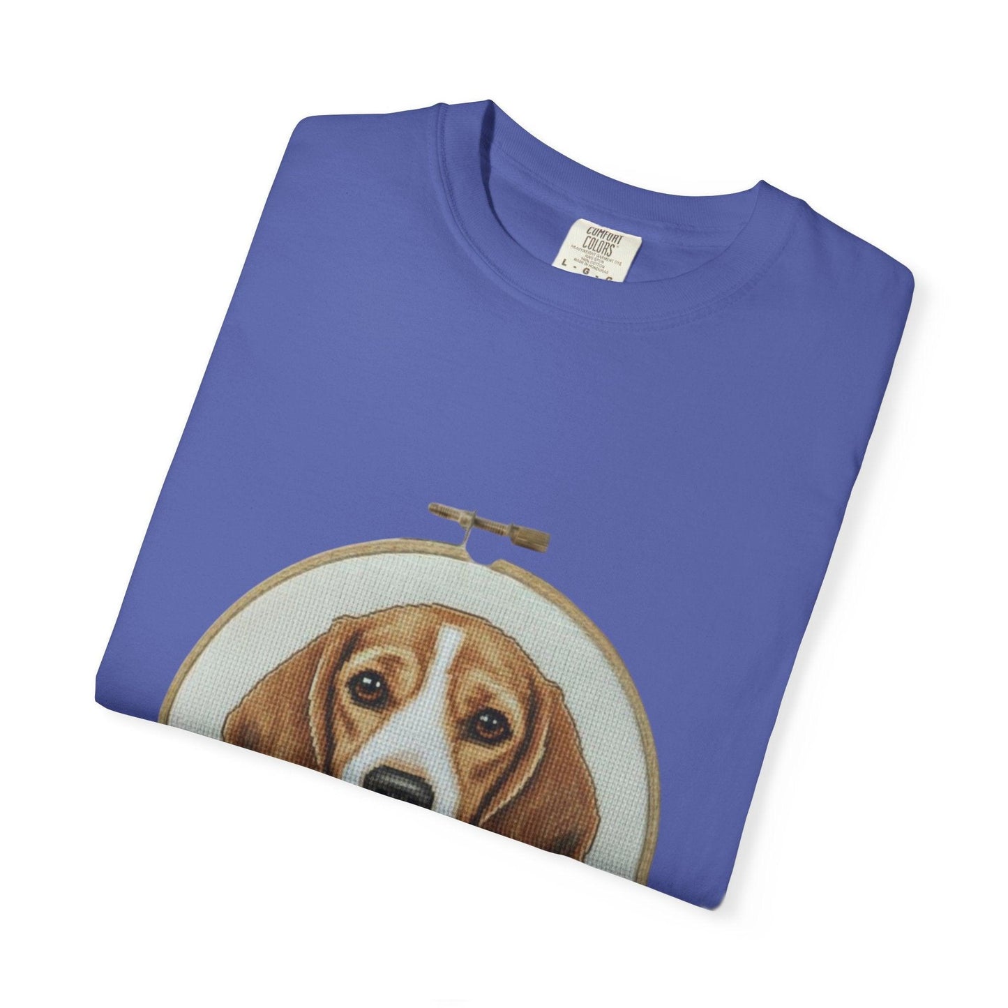 Beagle Portrait Embroidery Hoop T-shirt | Dog Art Tee