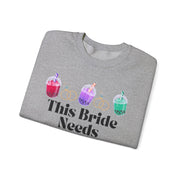 'This Bride Needs Boba' Unisex Crewneck Sweatshirt