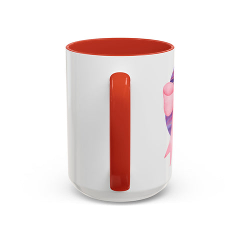 Pink/Purple Planet Wrapped In A Bow Accent Coffee Mug