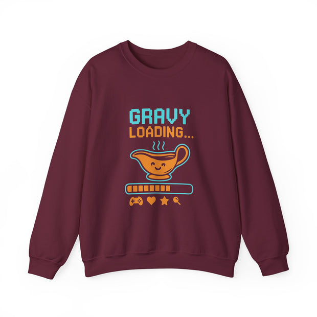 Gravy Loading Sweatshirt, Fun Unisex Crewneck, Thanksgiving Apparel, Casual Gift for Foodies, Humor Sweatshirt