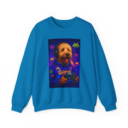 Gaming Golden Doodle Illustration Crewneck Sweatshirt | Retro Arcade Gamer