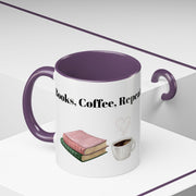 'Books, Coffee, Repeat' Accent Coffee Mug