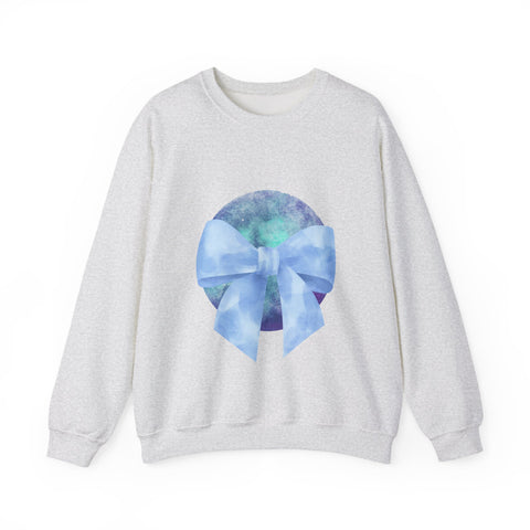 Blue/Green Planet Wrapped In A Bow Unisex Crewneck Sweatshirt