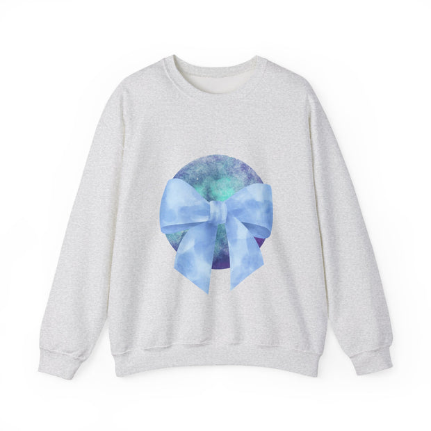 Blue/Green Planet Wrapped In A Bow Unisex Crewneck Sweatshirt