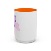 Blue Saturn Wrapped In A Pink Bow Accent Coffee Mug