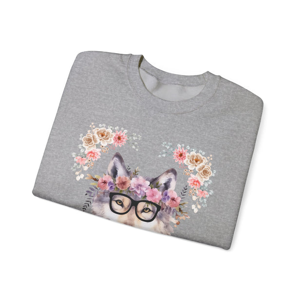 Geeky Goddess Wolf Unisex Crewneck Sweatshirt