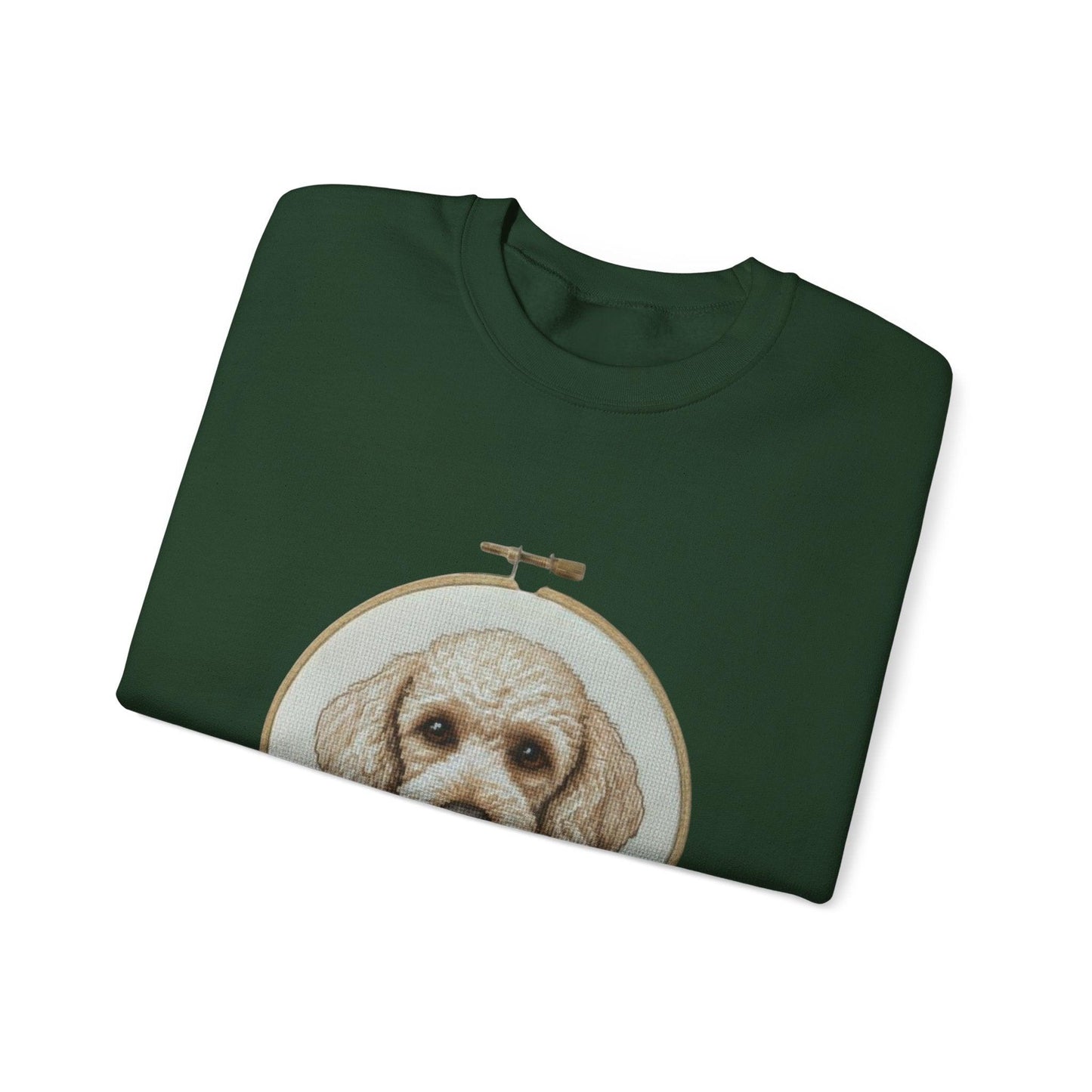 Vintage Embroidery Poodle Portrait sweatshirt | Dog Hoop Art