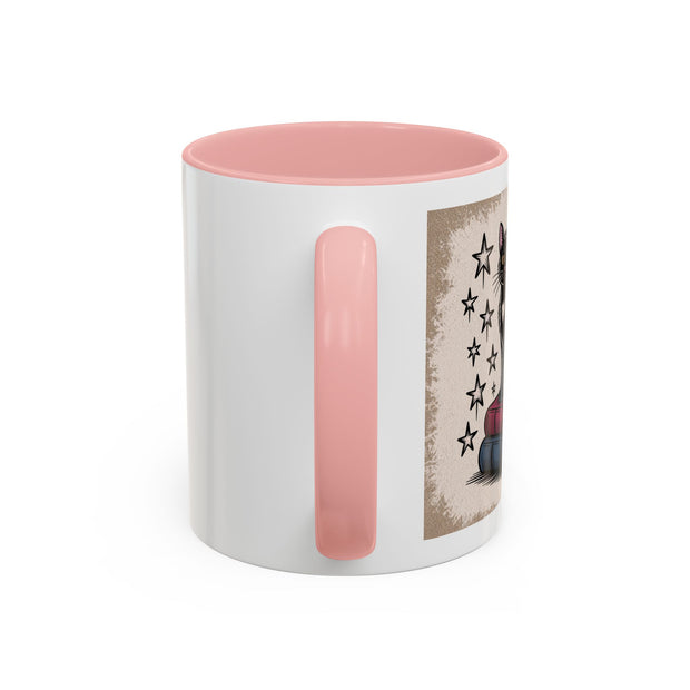 Cat and Book Lover's Accent Coffee Mug