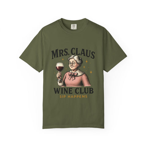 Mrs. Claus Wine Club T-Shirt, Fun Christmas Tee, Holiday Humor Shirt, Unique Gift for Wine Lovers, Mrs Claus Wine Lover Apparel