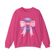 Pink/Purple Planet Wrapped In A Bow Crewneck Sweatshirt