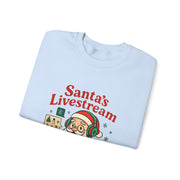 Cozy Christmas Crewneck Sweatshirt - Santa's Livestream Fun, Unisex Holiday Pullover, Gift for Gamers, Xmas Comfort Wear, Festive Sweatshirt