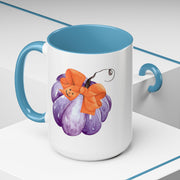Purple Pumpkin Wrapped In A Bow Accent Coffee Mug