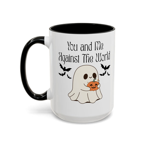 'You and Me Against The World' Accent Coffee Mug