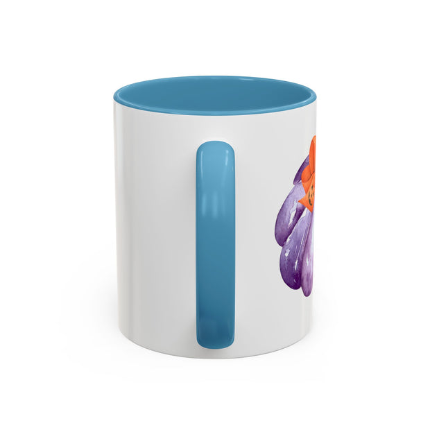Purple Pumpkin Wrapped In A Bow Accent Coffee Mug