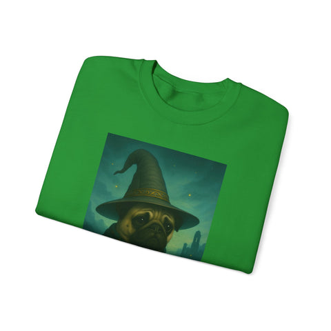 Wizard Pug Sweatshirt, Cozy Unisex Sweatshirt, Funny Pet Lover Gift, Halloween Apparel, Casual Trendy Crewneck