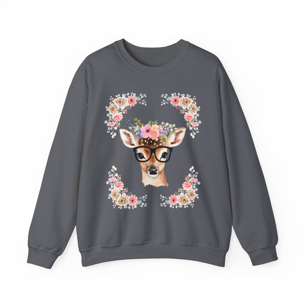 Geeky Goddess Deer Unisex Crewneck Sweatshirt