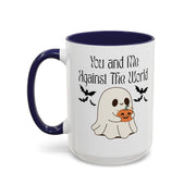 'You and Me Against The World' Accent Coffee Mug