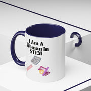 'I Am A Woman In STEM' Accent Coffee Mug