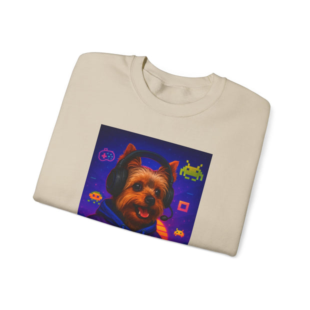 Gaming Yorkie Controller Sweatshirt | Gamer Yorkshire Terrier graphic crewneck